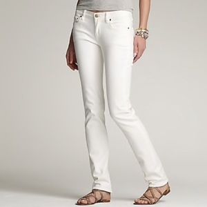JCrew White Matchstick Straight Leg Jeans